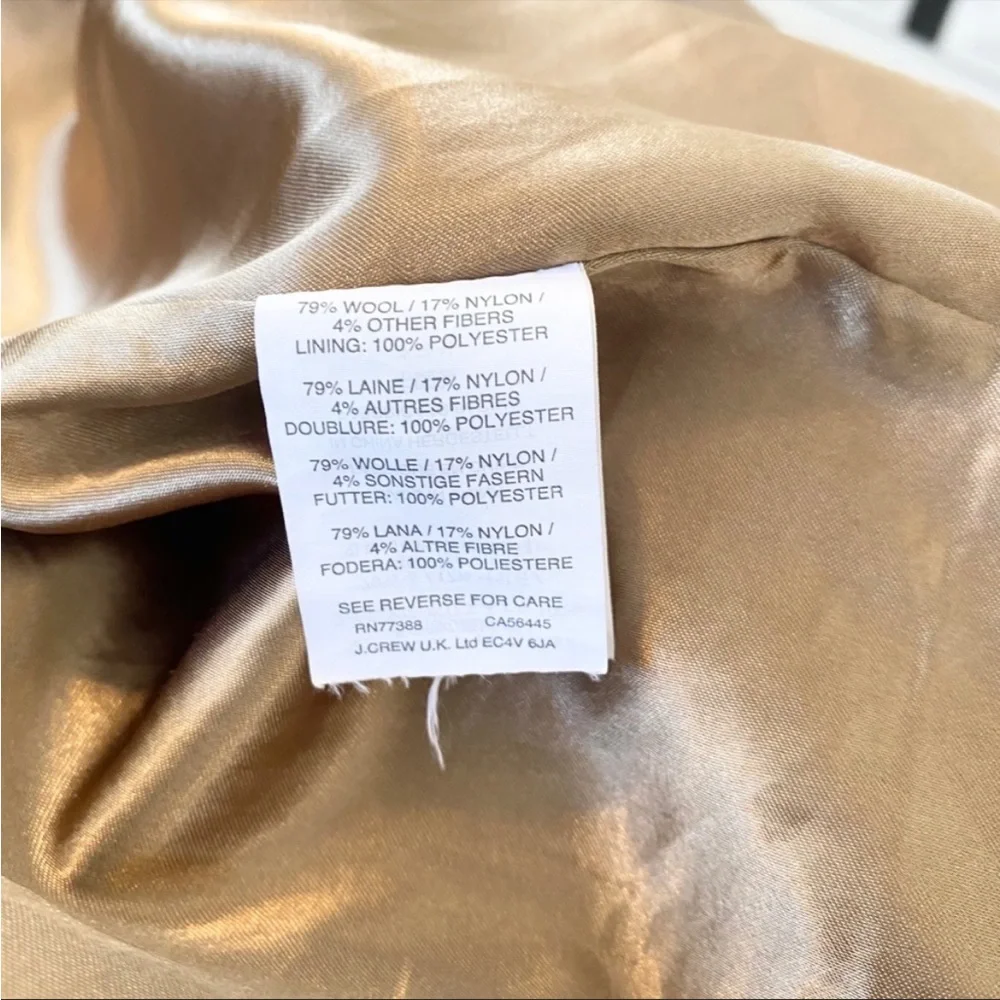 Jcrew Melton wool coat belt tie size 0P - Picture 8 of 9